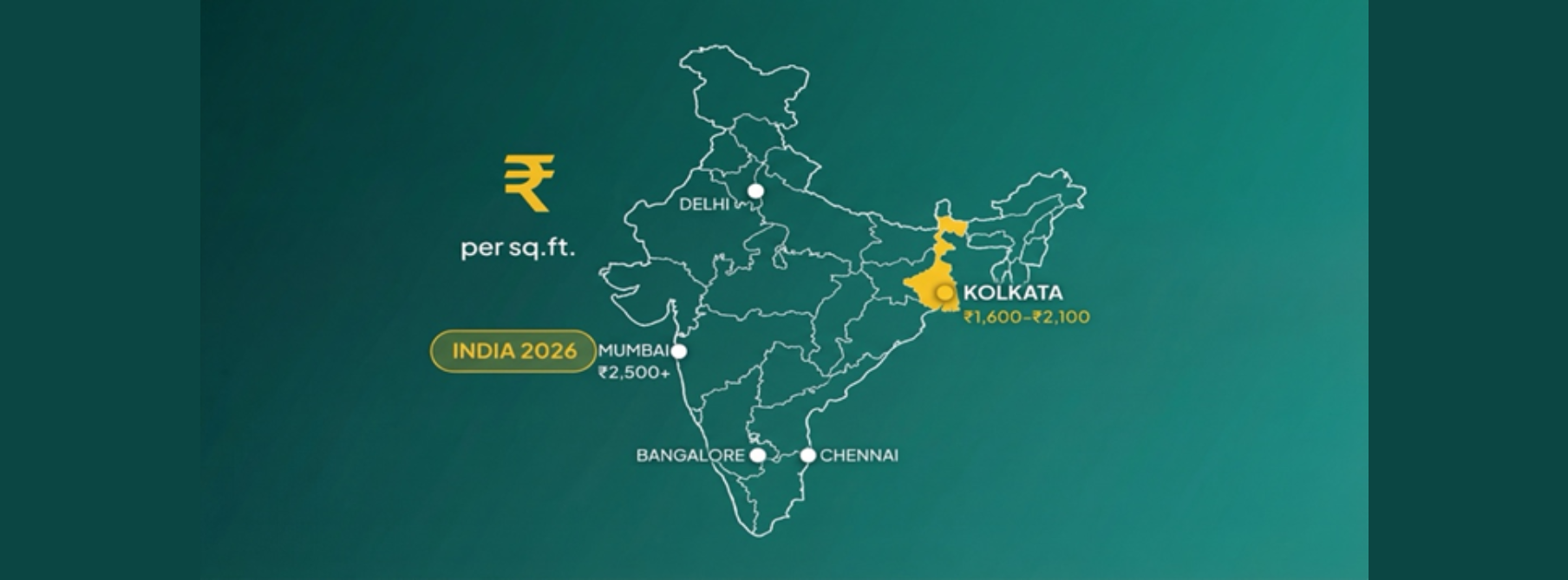 Construction cost per square foot in India comparison