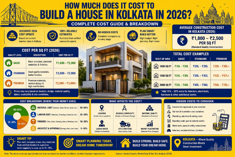 Construction cost guide for Kolkata