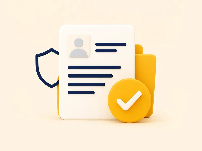 Application document with verification check badge