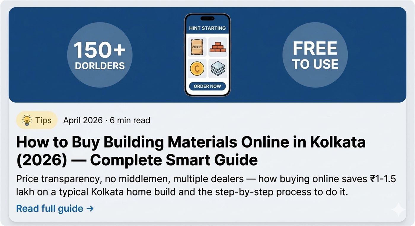 How to Buy Building Materials Online in Kolkata (2026) — Complete Smart Guide