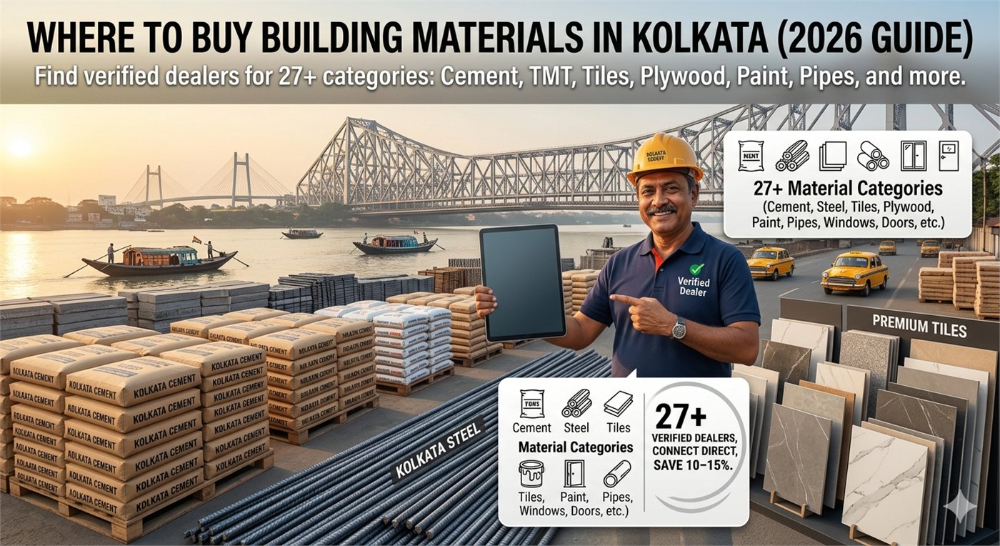 Where to Buy Building Materials in Kolkata (2026 Guide) — Cement, TMT, Tiles & More