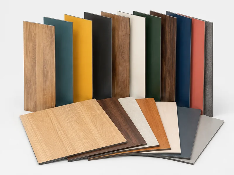 Decorative laminate sheets in wood, stone and solid finishes