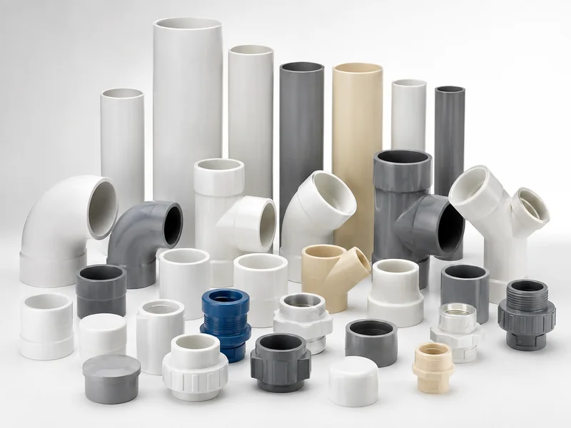 Plumbing pipes, elbows, tees and connectors