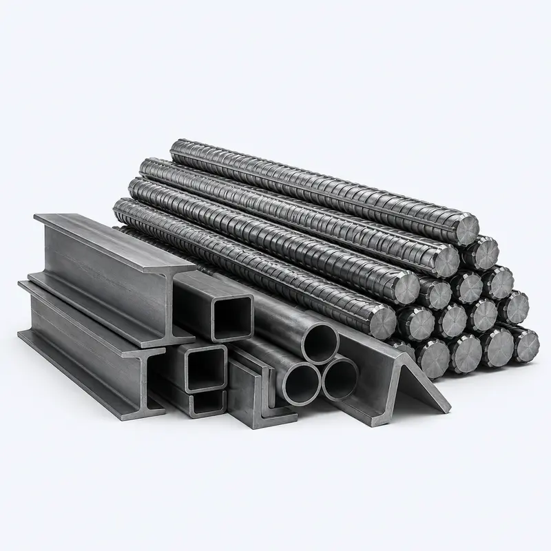 TMT reinforcement bars and structural steel sections