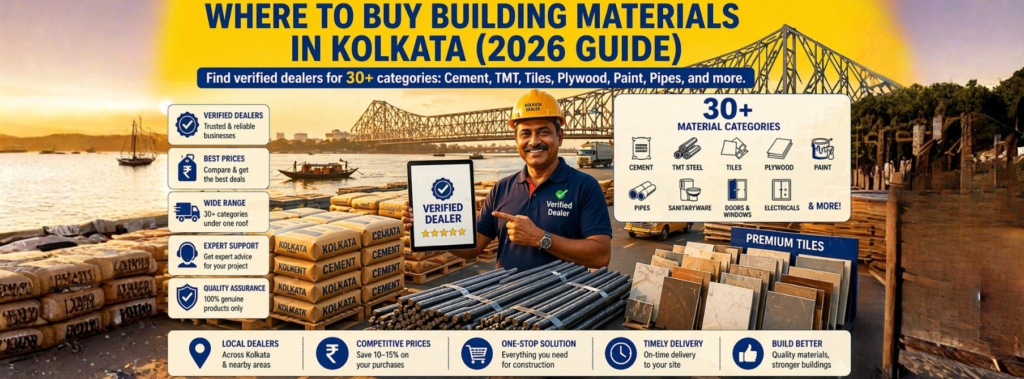 Where to Buy Building Materials in Kolkata (2026 Guide) — Cement, TMT, Tiles & More