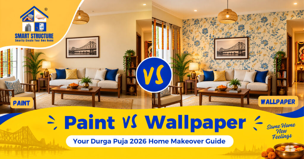 Wallpaper vs Paint for Kolkata Homes: A Durga Puja 2026 Makeover Guide
