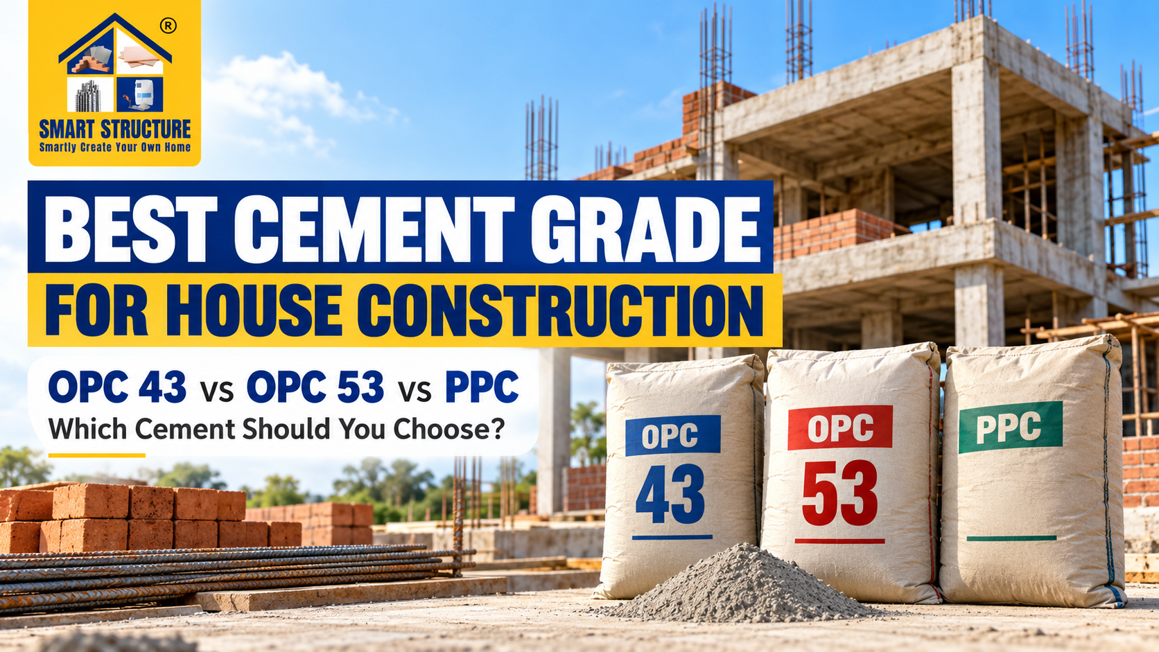 Which Cement Grade Is Best for House Construction? OPC vs PPC Explained (2026 Guide)